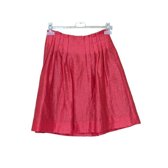 Body By Victoria Dresses & Skirts - Body by Victoria orange linen pleated skirt, 4, schoolgirl, academia, preppy